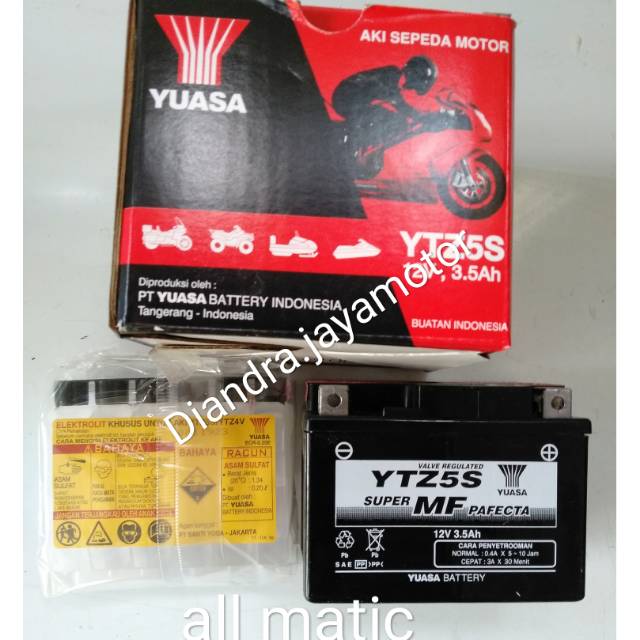 Aki yuasa for all matic Honda Yamaha Suzuki 100% original type ytz5s