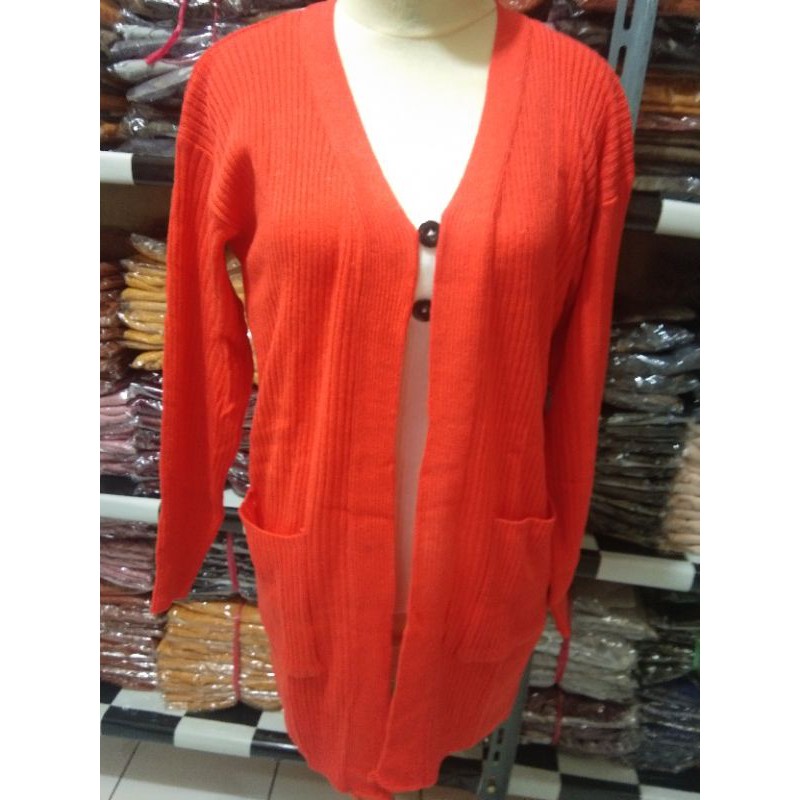 KARDIGAN BELLE/CARDI OVERSIZE RAJUT PREMIUM-Orange
