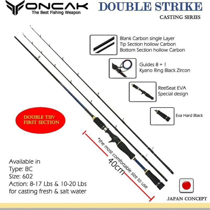 Joran BC / Baitcasting Murah Oncak Double Strike Double Tip