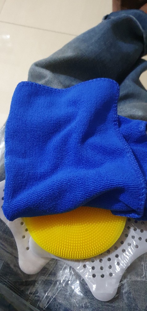 Kain Lap Microfiber Serat Biru Perawatan Kendaraan Lap Chamois Peralatan Dapur Perlengkapan Rumah