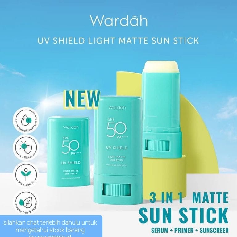 WARDAH UV SHIELD LIGTH MATTE SUN STICK SUNSCREEN SUNBLOCK WAJAH SPF 50