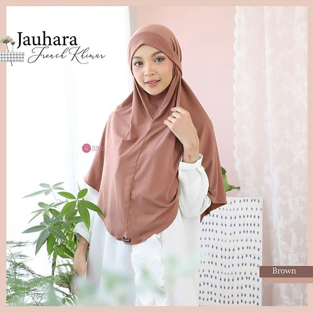 Jauhara French Khimar Zizara (khimar syari 2 style niqob)