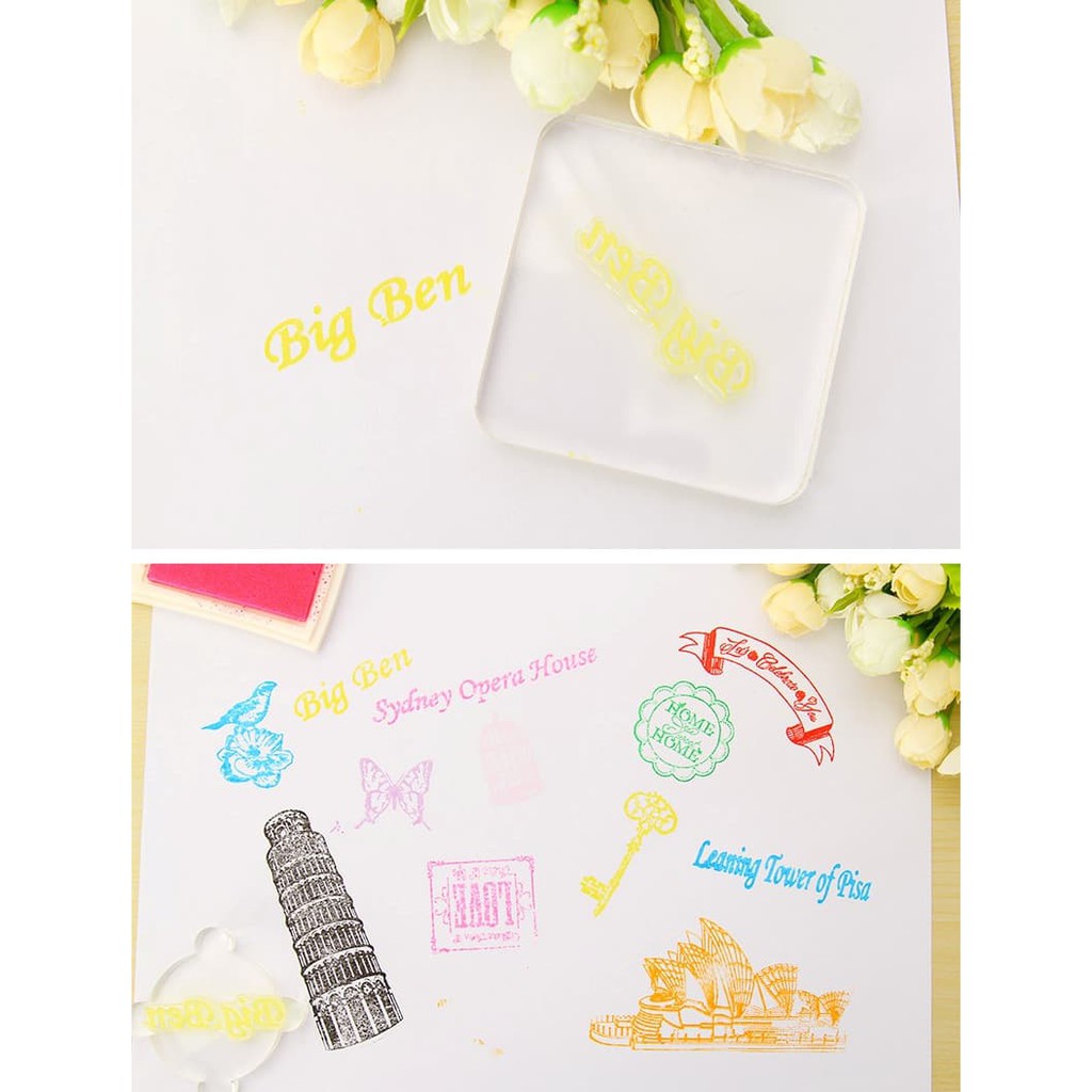 Clear Stamp (Stempel Transparan/Bening) - Flower Corner