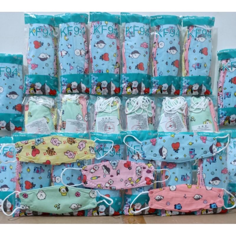 Masker Anak KF 94 3D 4 Ply Protection Motif ECERAN / harga per 1 PCS / Usia 4-14 tahun