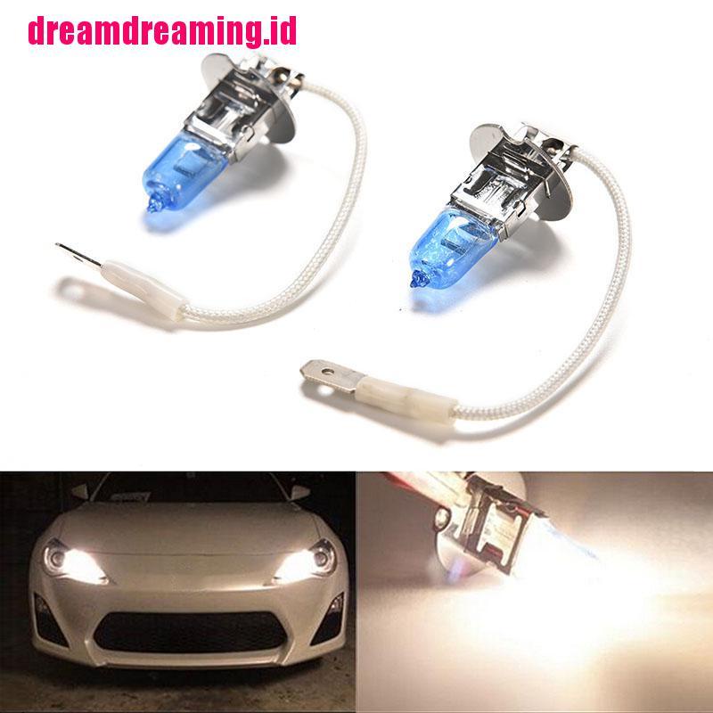 (dreamdreaming.id) 2pcs Lampu Kabut Depan Mobil Halogen LED H3 100W Super Putih