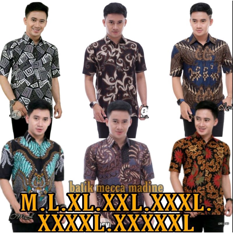 M, L, XL, XXL, XXXL, XXXXL, XXXXXL HEM KEMEJA BATIK PRIA LENGAN PENDEK TERVIRAL JUMBO BATIK ORIGINAL