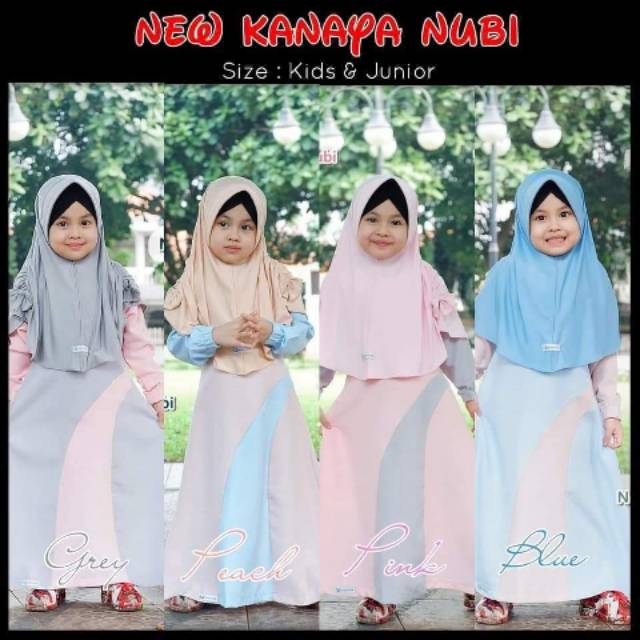 Set Gamis Perempuan Anak dan Remaja Nubi Kanaya