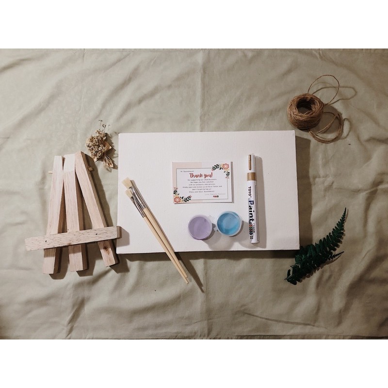 

RB [TERMASUK EASEL] DIY Handprint Painting Kit by Sweetie Seasons Canvas Lukis Set Easel Lukisan
