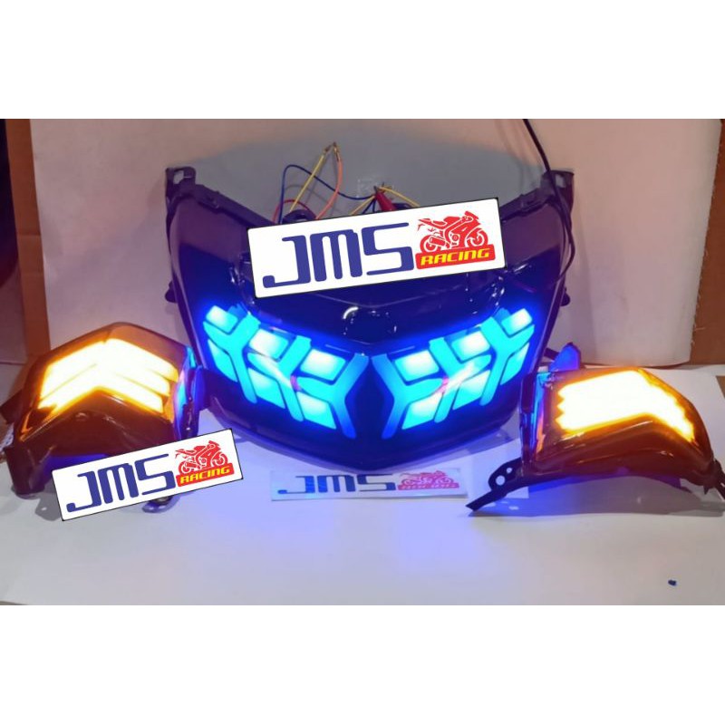 lampu stop belakang dan lampu sen depan led yamaha nmax lama warna merah biru sen warna kuning set