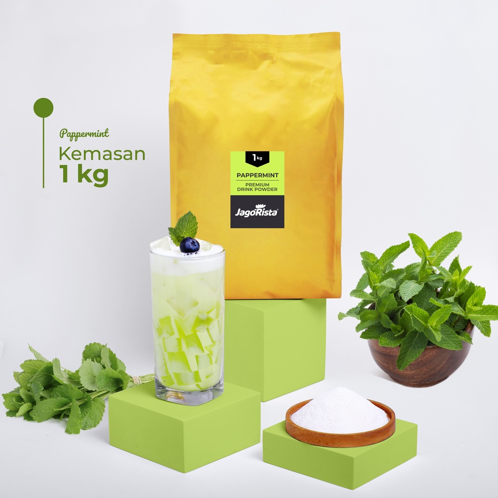 

Jagorista - 1 KG Premium GOLD Peppermint ( Bubuk Minuman / drink Powder ) jr