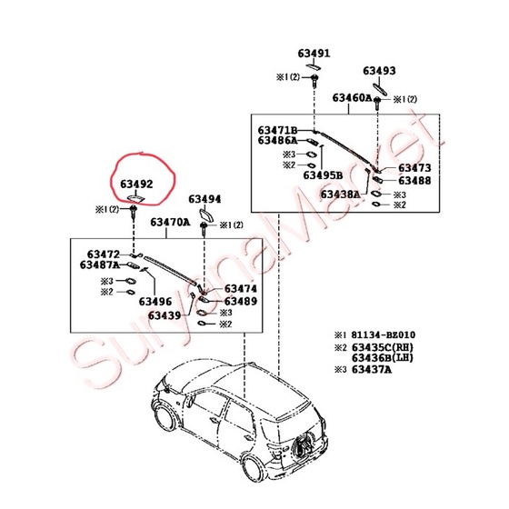 Cover roof rack RUSH DEPAN KIRI