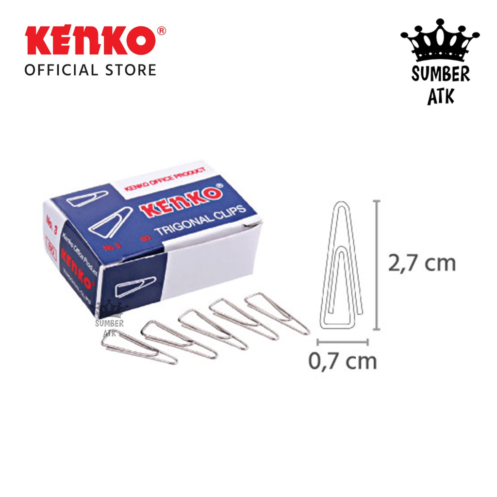 

Joyko Paper Clip TRIGONAL CLIP No. 3 / KLIP KERTAS - 1 BOX