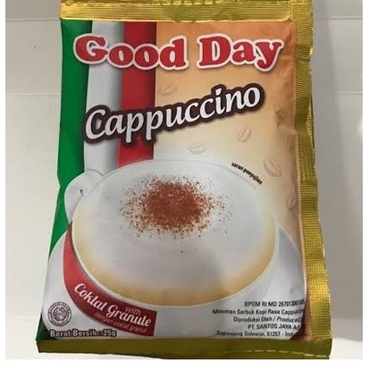 

Kopi GOOD DAY Cappuccino - 1 renteng (10 sachet @25 gram)