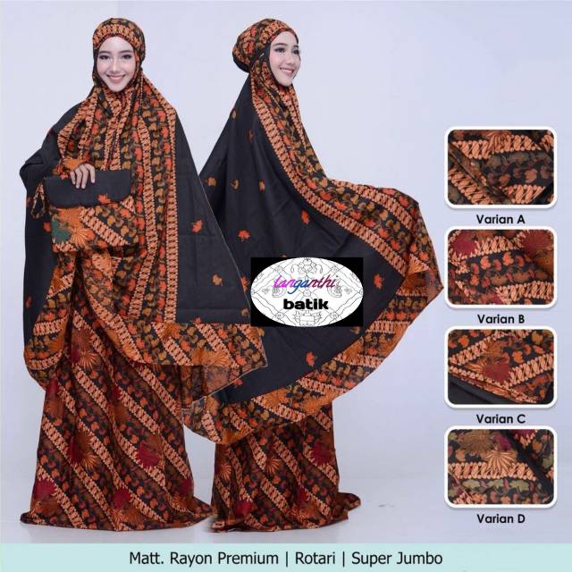 Mukena batik sogan premium