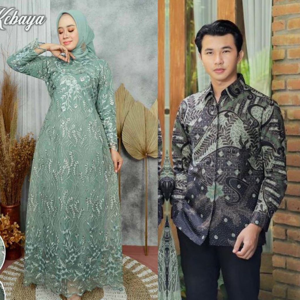 JUMBO ADA  - NAJMA DRESS COUPLE MAXY PREMIUM//GAMIS BROKAT MUSLIM FULL KELILING//KEMEJA BATIK MOTIF MODERN KEKINIAN VIRAL//SET COUPLE LAMARAN WISUDA KONDANGAN REMAJA