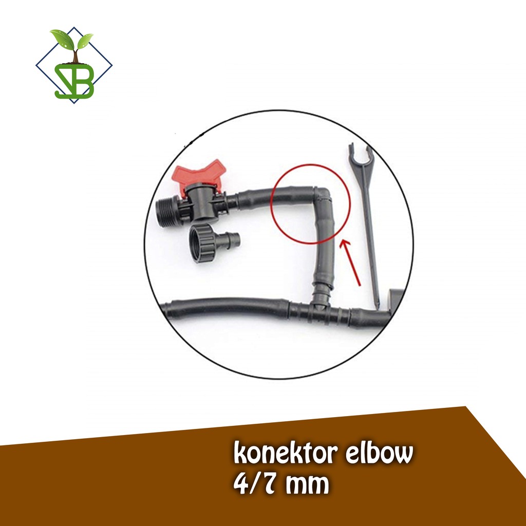 Konektor Elbow 7mm / L 6mm L 7mm untuk Selang 4/7mm