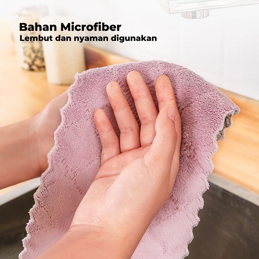 [5PCS] MARKETBIX Kain Lap Microfiber anti minyak Lap Dapur Dengan Daya Serap Tinggi