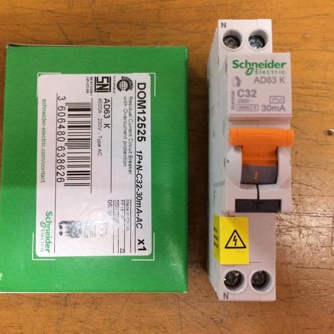 ELCB RCBO SLIM DOMAE SCHNEIDER 1P 32A