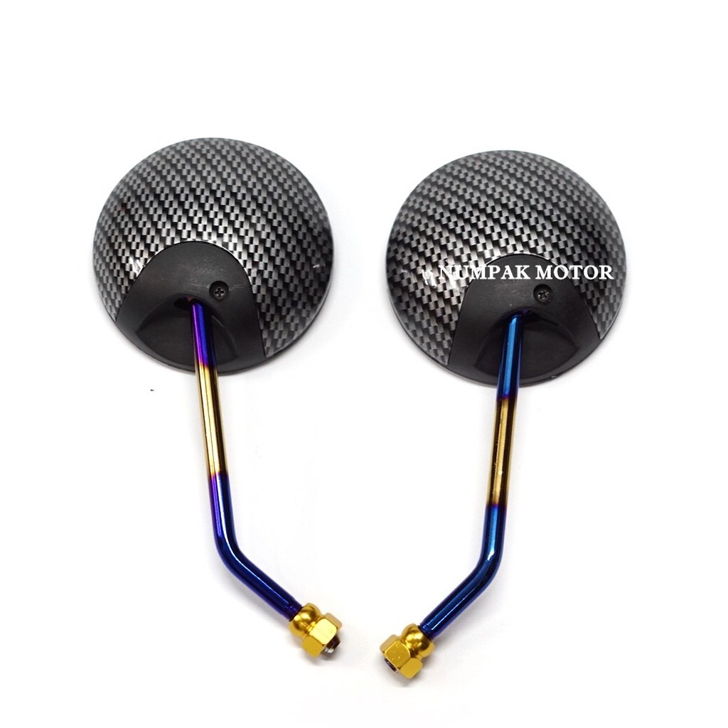 Spion Motor Variasi Carbon / Karbon Twotone Kaca Bulat Variasi Motor Honda Scoopy