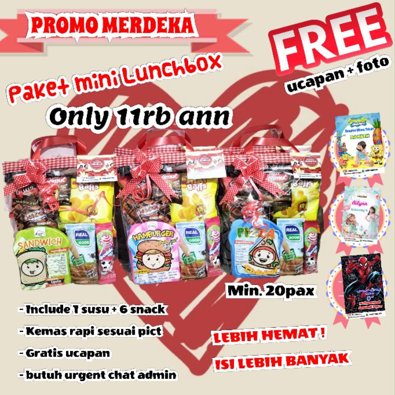 PROMO MERDEKA || Paket Lunchbox snack lebih banyak || Snack ulang tahun || Bingkisan ultah murah | Snack Surabaya