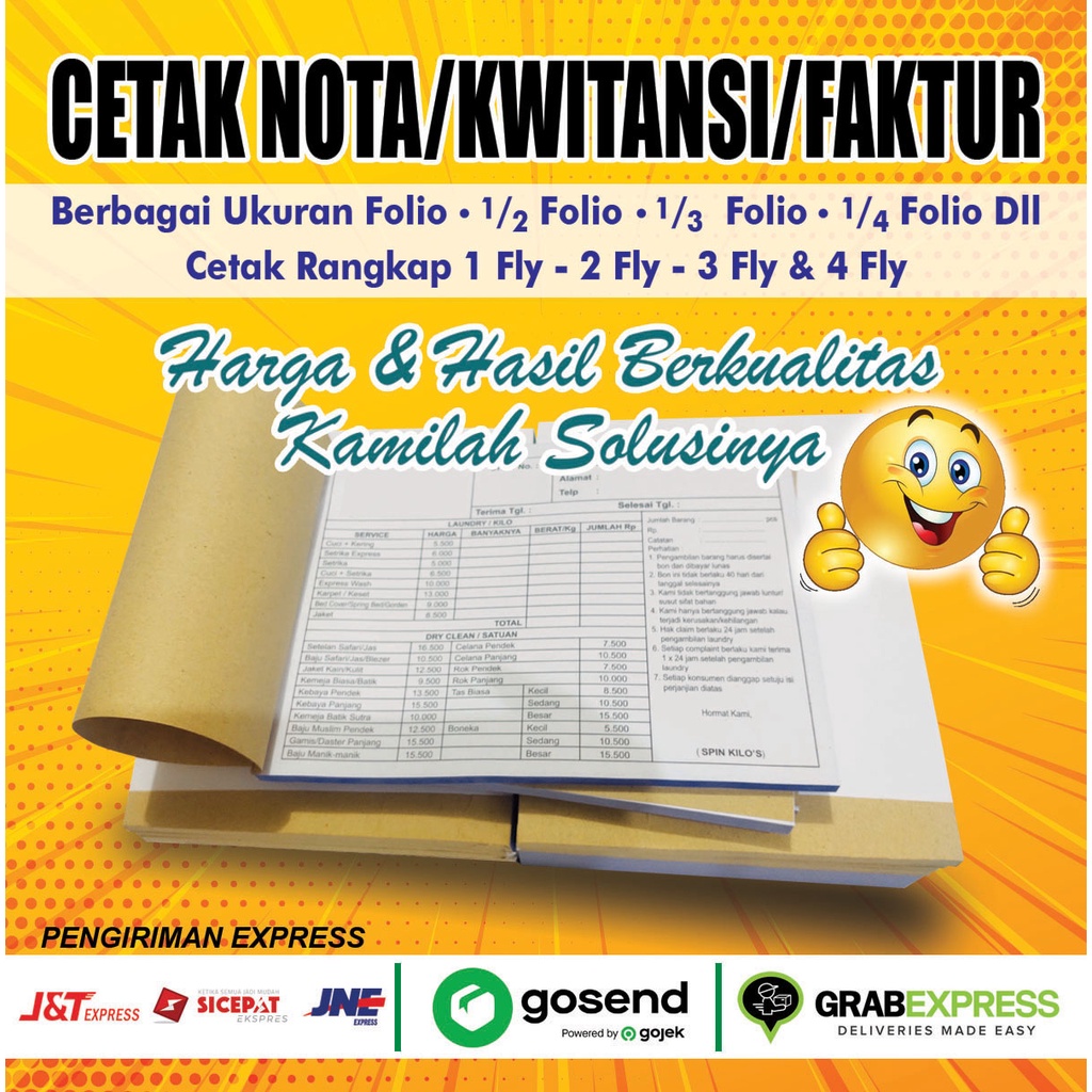 

Nota 1 rim 2Ply 1 warna tanpa cacah dan nomor