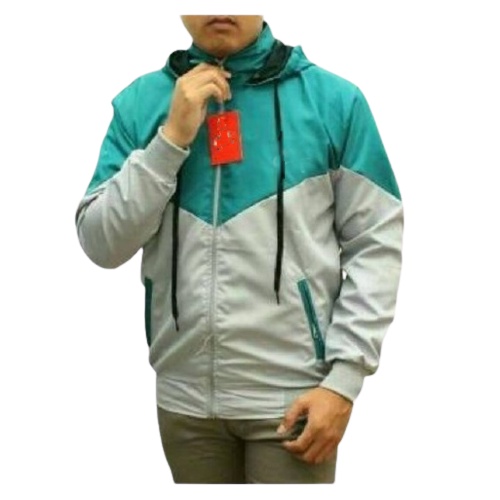 INDO - Jaket Parasut Olahraga Kombinasi | Jacket Lari Jogging Pria/Wanita Toska Abu