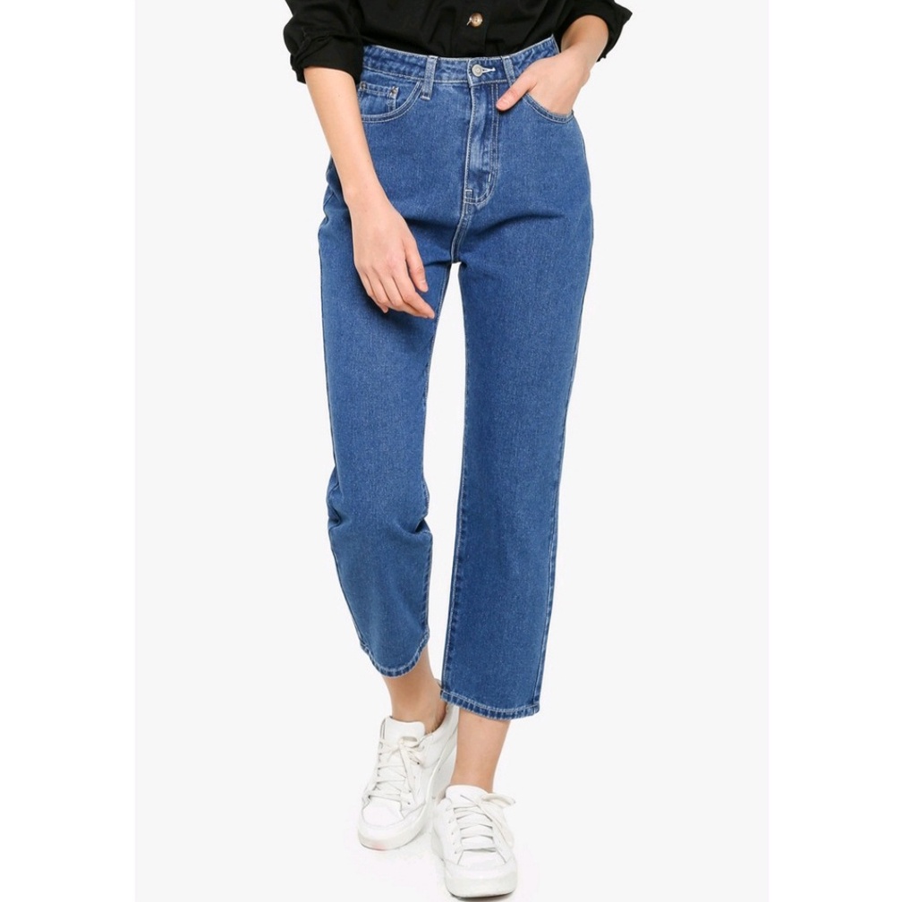 CELANA BOYFRIEND WANITA HIGHWAIST JEANS POLOS 27-34