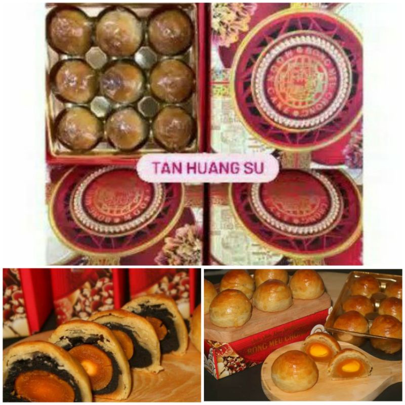 KUE BULAN ISI TELUR ASIN, MOON CAKE TELUR ASIN, TAN HUANG SU TAUSA HITAM  BONG MEU CHONG SINGKAWANG