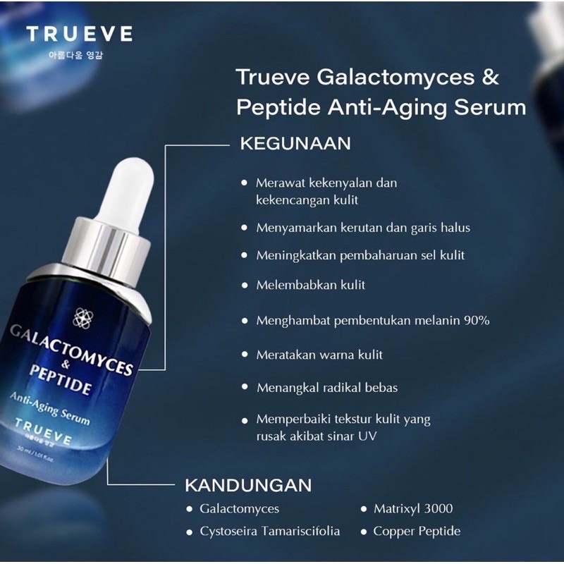 TRUEVE Niacinamide | Cica Vitamin C Galactomyces Ceramide Peptide AHA BHA PHA Serum