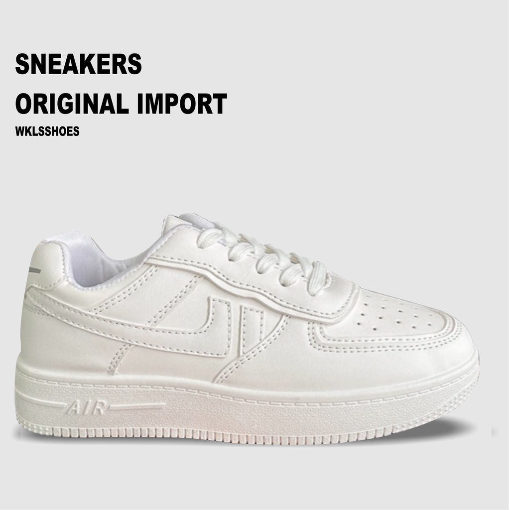 wkls Sepatu Sneakers Putih Polos Wanita Import original Spatu sneker putih cewek perempuan Casual Sh