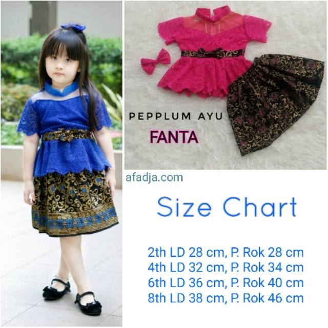 READY STOCK - SET KEBAYA ANAK PEPLUM AYU BROKAT FREE JEPIT PITA (PINK FANTA)