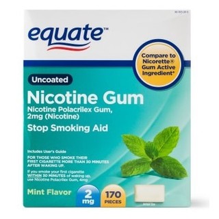 Nicotine Gum 2 mg Equate 10 PCS Permen Nikotin - Mint