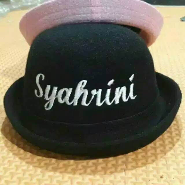 GRATIS BORDIR topi caplin / topi bowler anak bahan bludru