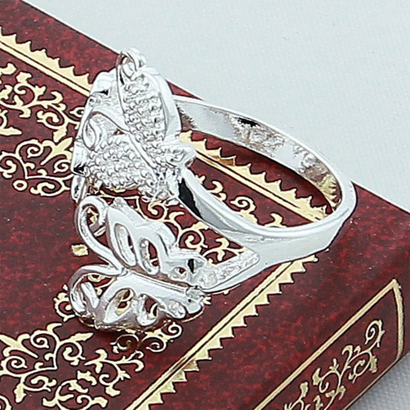 Cincin Sterling Silver 925 Model Tiga Kupu-Kupu Adjustable Untuk Wanita