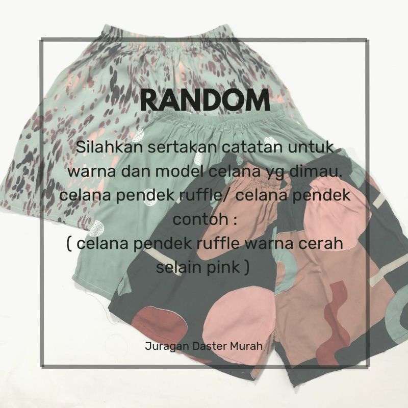 BABYDOLL JUMBO RAYON FIT TO XXXL LD 130 (CELANA PANJANG) SERI 1 LD125 LD130-CELANA KOLOR RANDOM