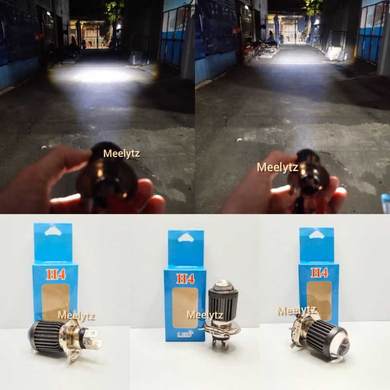 Lampu utama H4 projector super high low AC DC jauh Kuning dekat Putih type laser