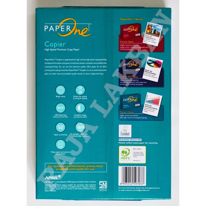 

kertas- kertas fotocopy paper one 75 a4 murah gan ( no tepu2 ) -kertas.