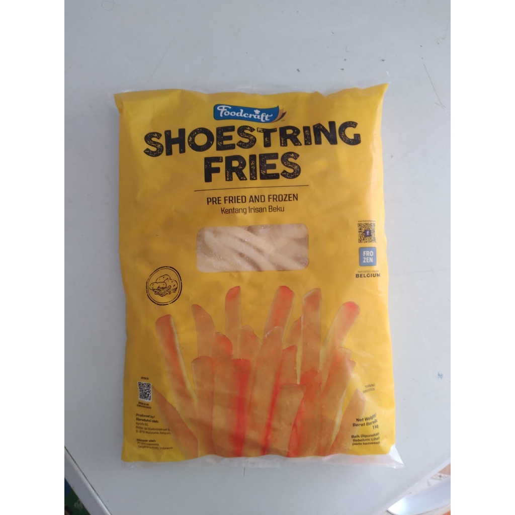 KENTANG FOODCRAFT SHOESTRING FRIES 1KG JUAL FROZEN FOOD MAKANAN BEKU GORENG FRENCH ENAK LEZAT ANAK A