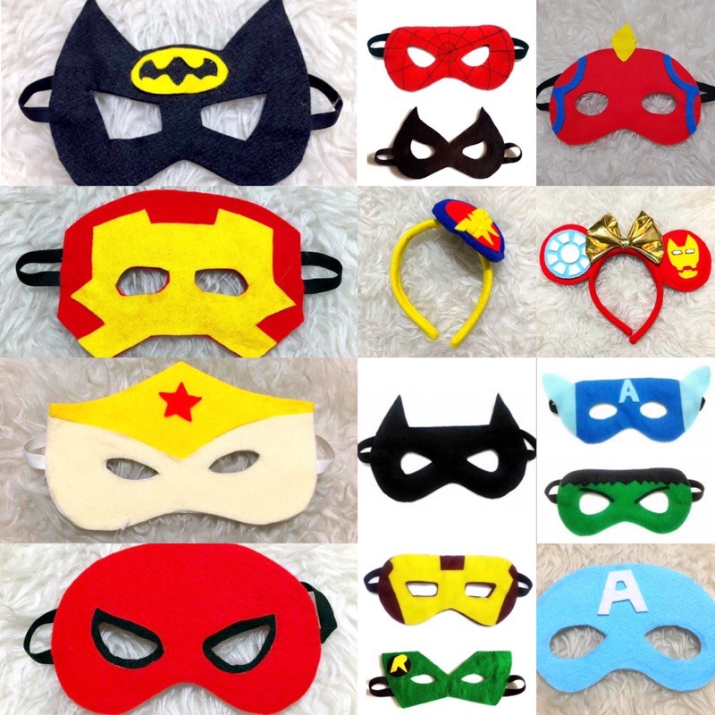 Topeng Superhero Kostum Spiderman Kapten Amerika Hulk Ironman Batman Catwoman Wonderwoman Marvel DC