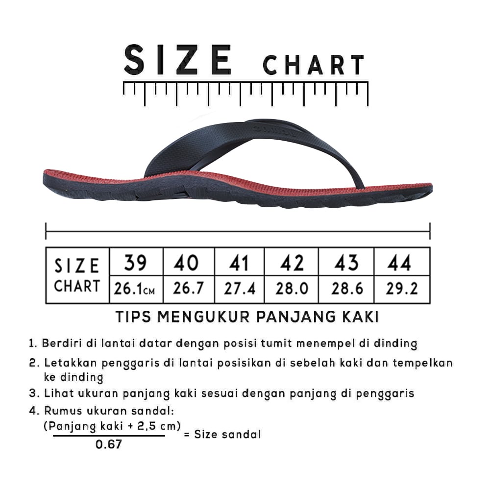 OWEN WR Rubber Flip-Flops - Sandal Jepit Pria / Sendal Jepit Pria / Camou Original Anti Slip Licin - Crimson Red Black