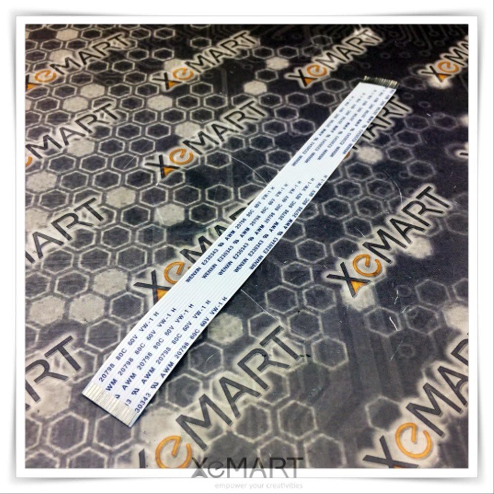 Cable FPC 16P Pitch 1.0mm Flexible Kabel Pita Panjang 180mm PCB Soldering Side