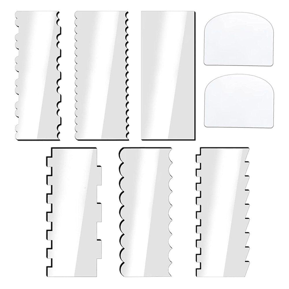 Suyo 8pcs / Set Scraper Kue Bahan Akrilik Transparan