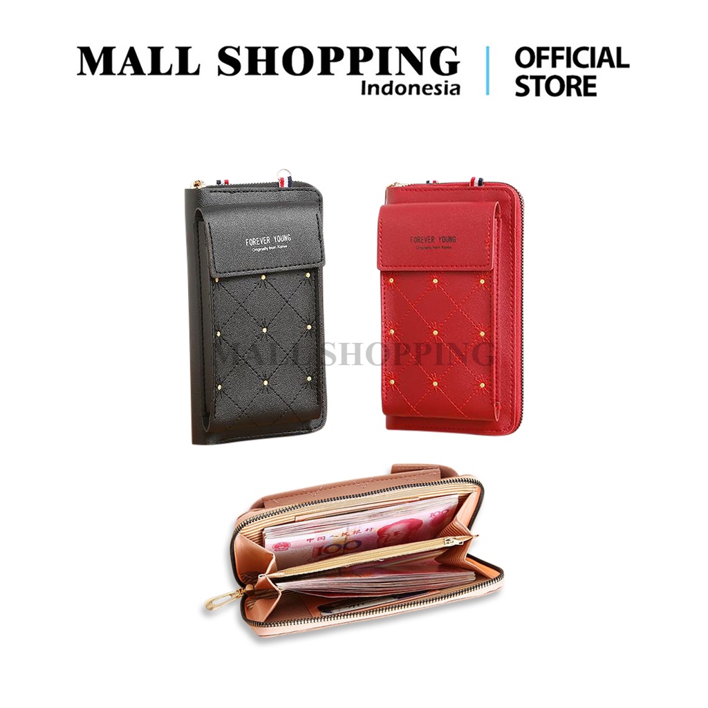 (COD) Dompet HP Tas Selempang Wanita Dompet Panjang Free Tali Q60 MALL SHOPPING