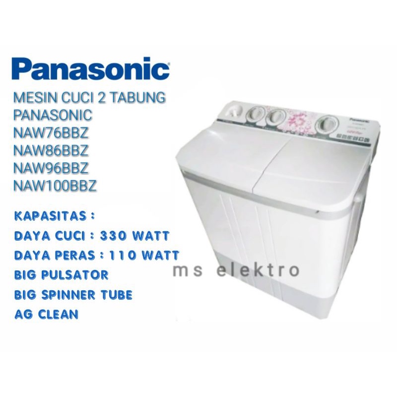 Jual Mesin Cuci Panasonic 2 Tabung 7,5kg 8,5kg 9,5kg 10kg NA W76BBZ2 ...