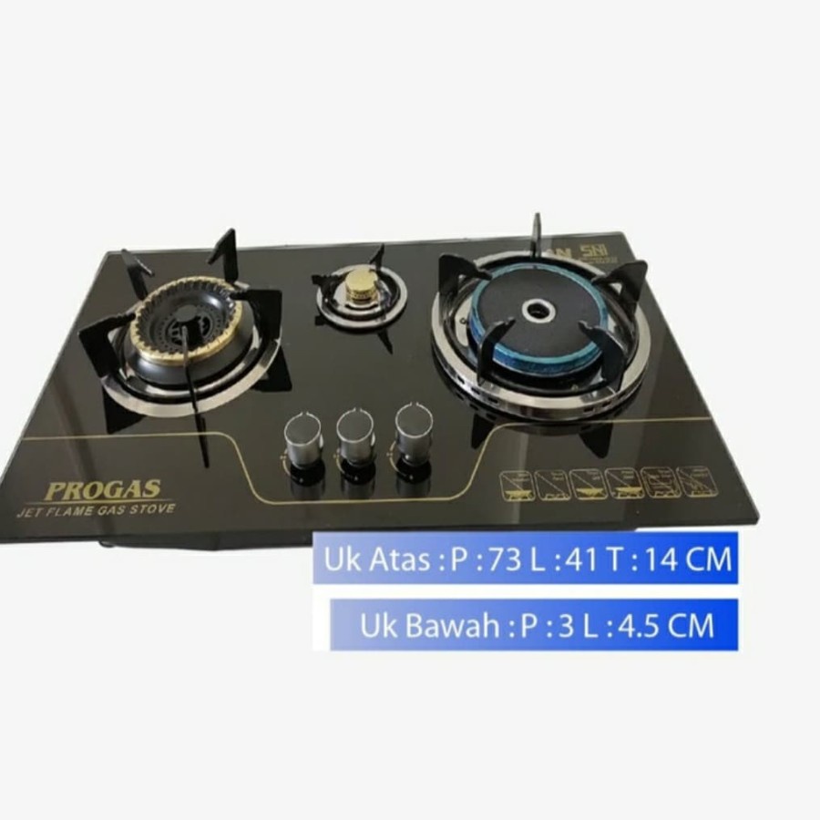 Progas Jet Flame Gas Stove Jual Progas Kompor Gas Kaca Tanam 3 Tungku Mix Bara Hitam Gold(Ojol Ready)  Indonesia|Shopee Indonesia