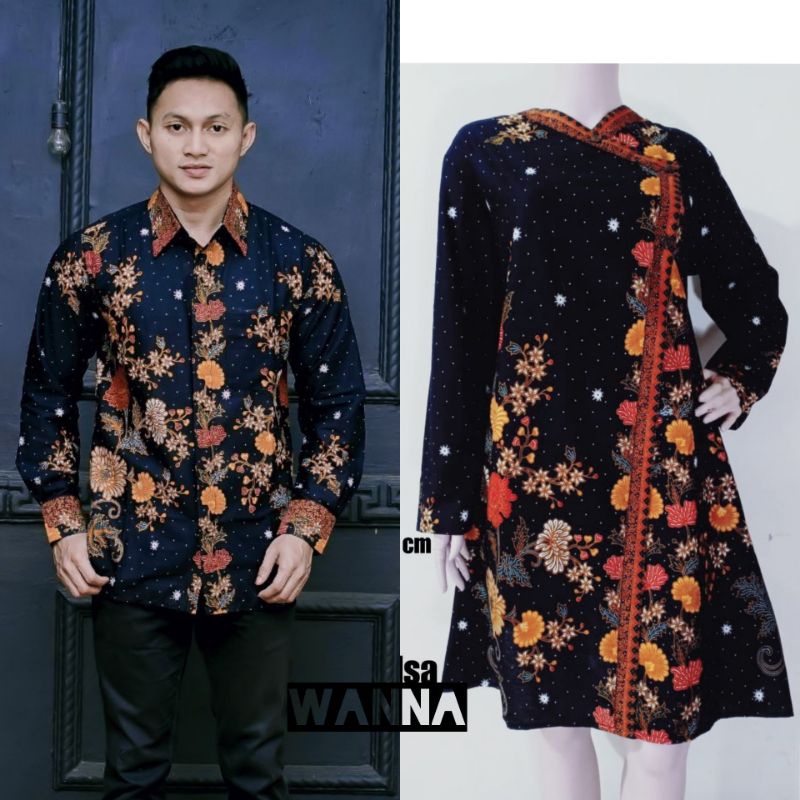 COUPLE BATIK TUNIK DAN KEMEJA MODERN ATASAN KEKINIAN BAJU KERJA MODERN