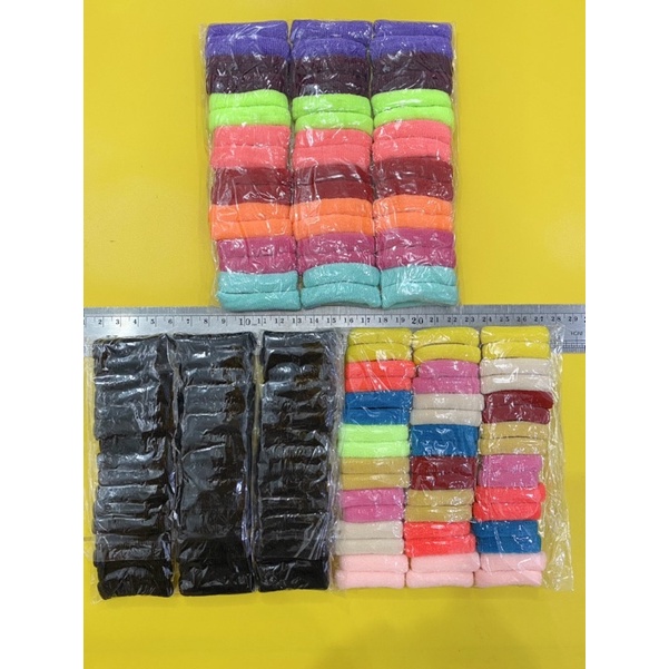 Ikat Rambut Warna Warni Isi 48 PCS / Ikat rambut Hitam / Ikat Rambut Tebal / Ikat rambut Korea