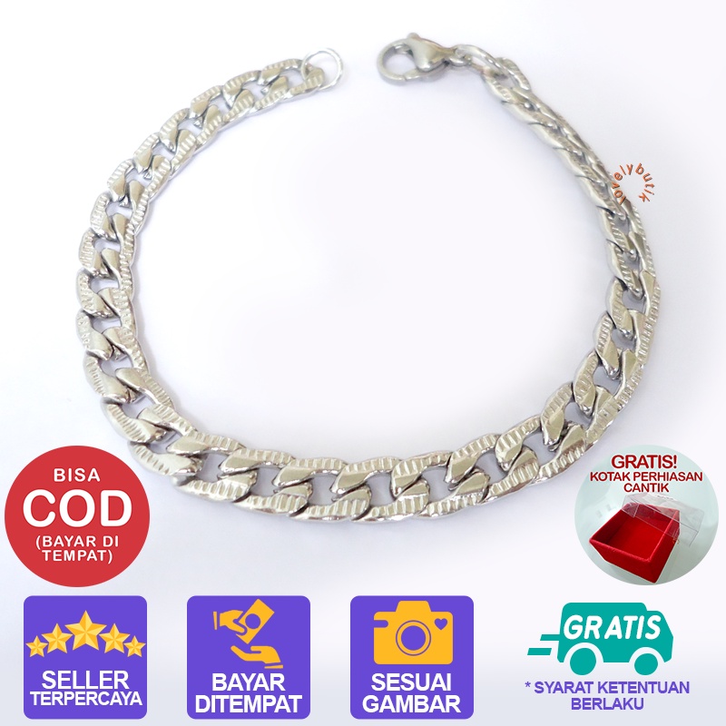 Promo Bonus Kotak Perhiasan Gelang Tangan Wanita Titanium Anti Karat Vin4 Gelang Rantai Wanita anti Luntur Terbaru Import Lovelybutik