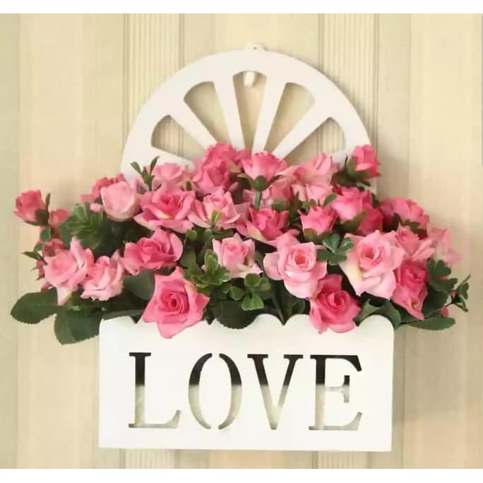 Love Hanging Flower Bunga Mawar Kuncup Gantung Dinding Hiasan