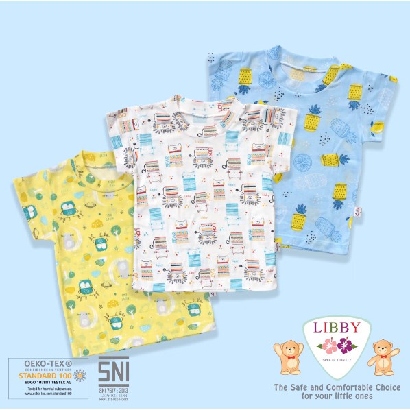 Baju Bayi Oblong Baju Tangan Pendek SML Libby Velvet Junior Animal Premium